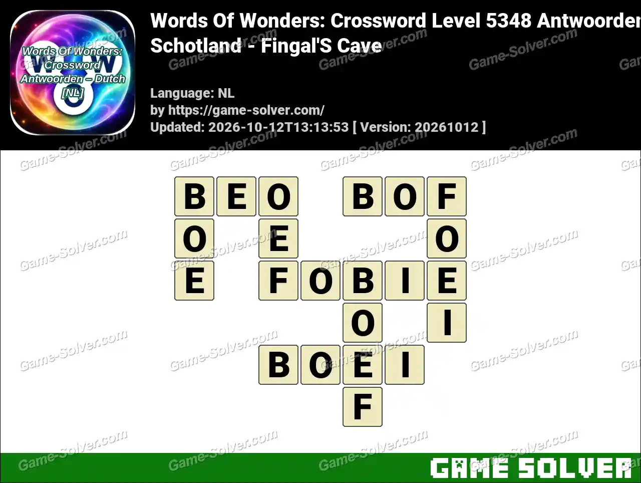 Words Of Wonders: Crossword Level 5348 Antwoorden – Schotland – Fingal’S Cave